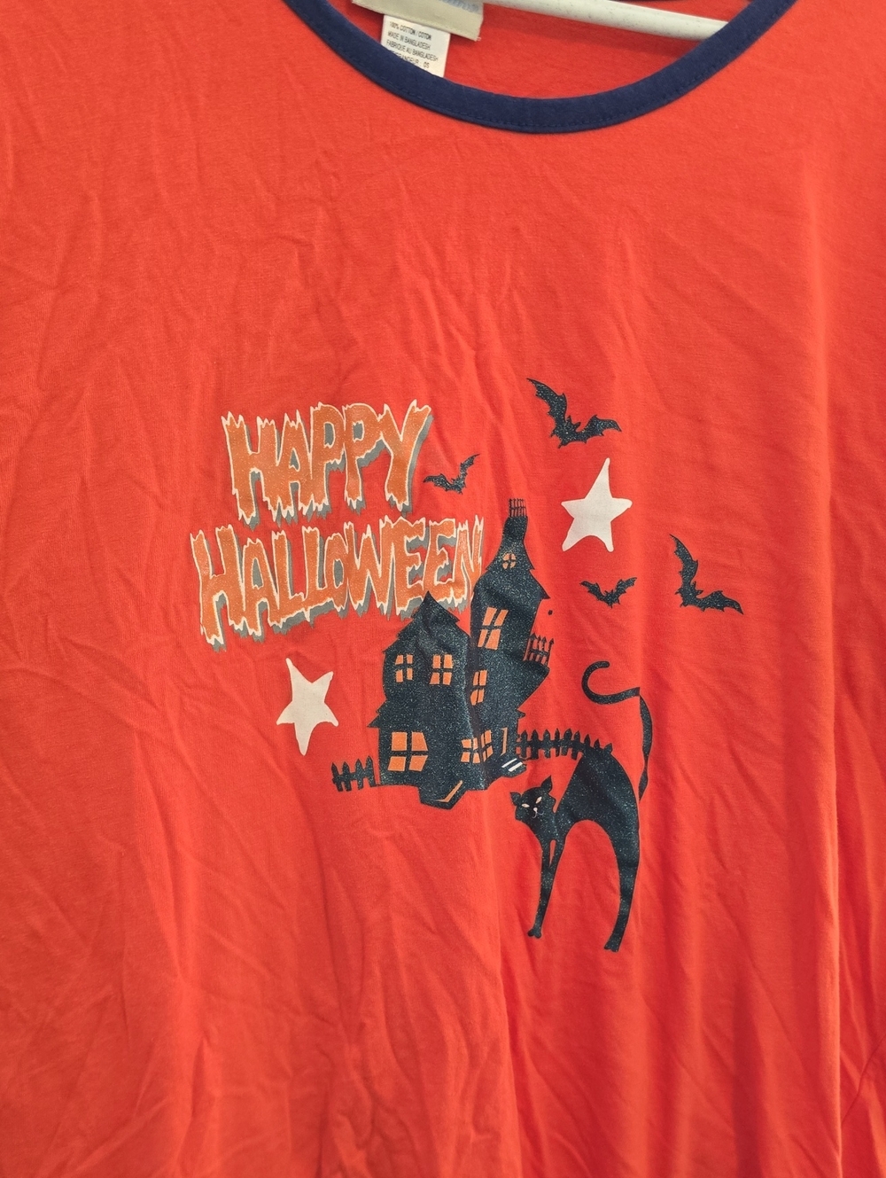 Vintage 90s Orange Happy Halloween Nightie